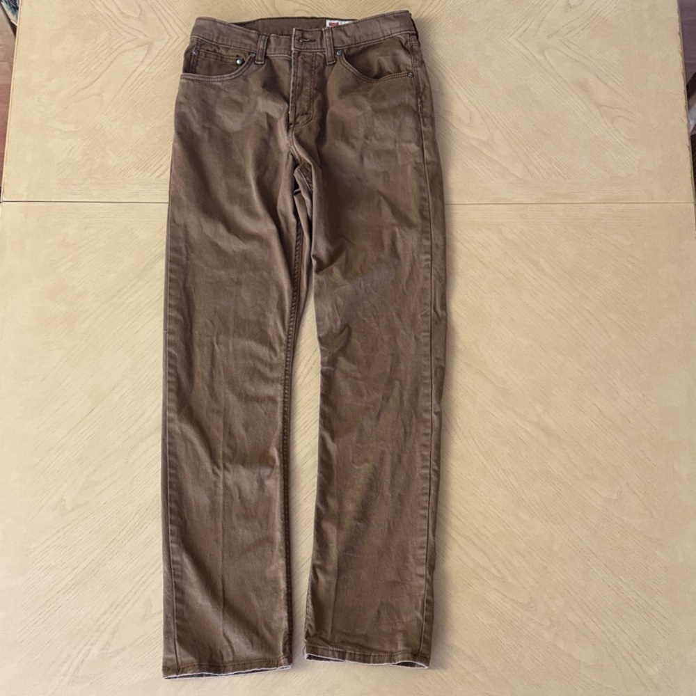Wrangler Brown Straight Fit Trousers size 30x32